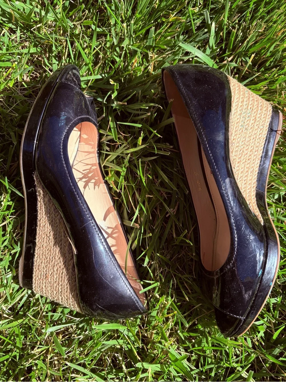 Prada Black Patent Leather Peep-Toe Pumps - Women's